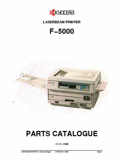 Kyocera F-5000 F-5000
LASERBEAM PRINTER Parts Catalogue